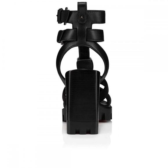 Christian Louboutin Rangerissima Lug 100 Black Platform Sandal Block Heel 40 - Picture 11 of 13